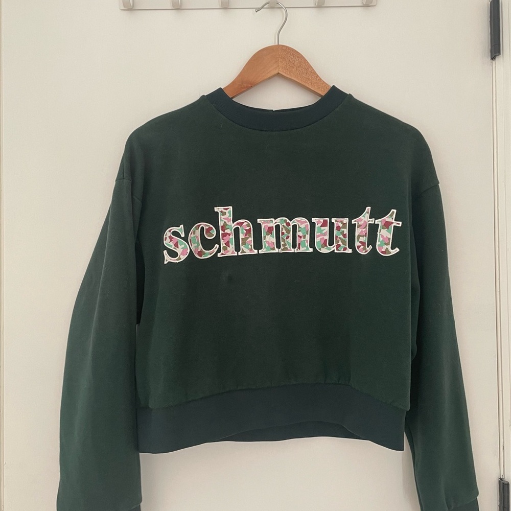 Dark Green Women's Cropped Sweatshirt